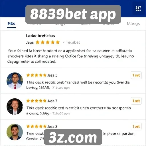 Avaliações de usuários sobre 8839bet app